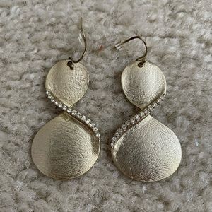 Kiam family of Lia Sophia beautiful gold hourglass shaped wire earring